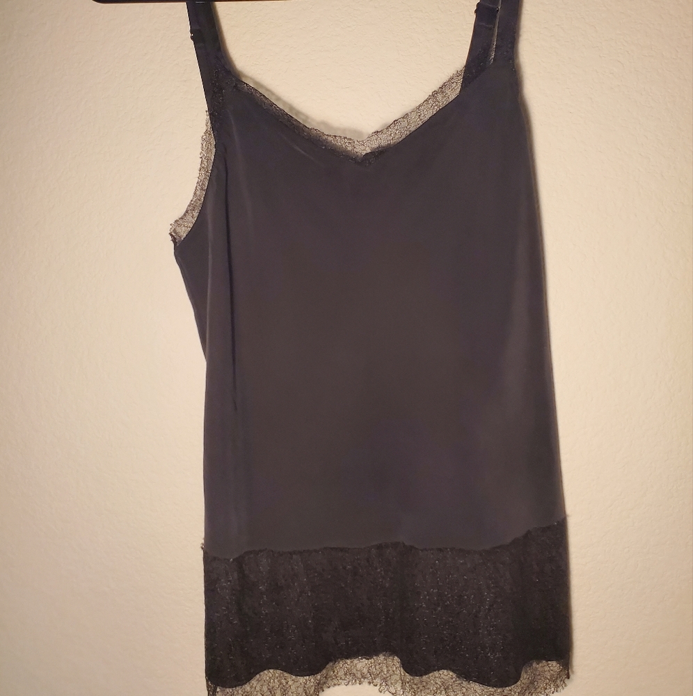 Rag & Bone Maya Black Silk + Lace camisole - size Small